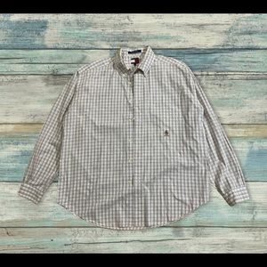 Vintage Tommy Hilfiger Lion Crest Men's Large Plaid Oxford Shirt